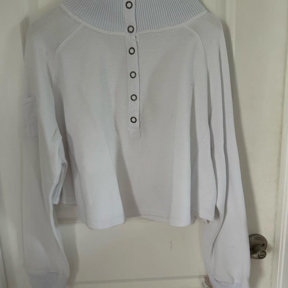 FP Movement by Free People White Ribbed Sweatshirt